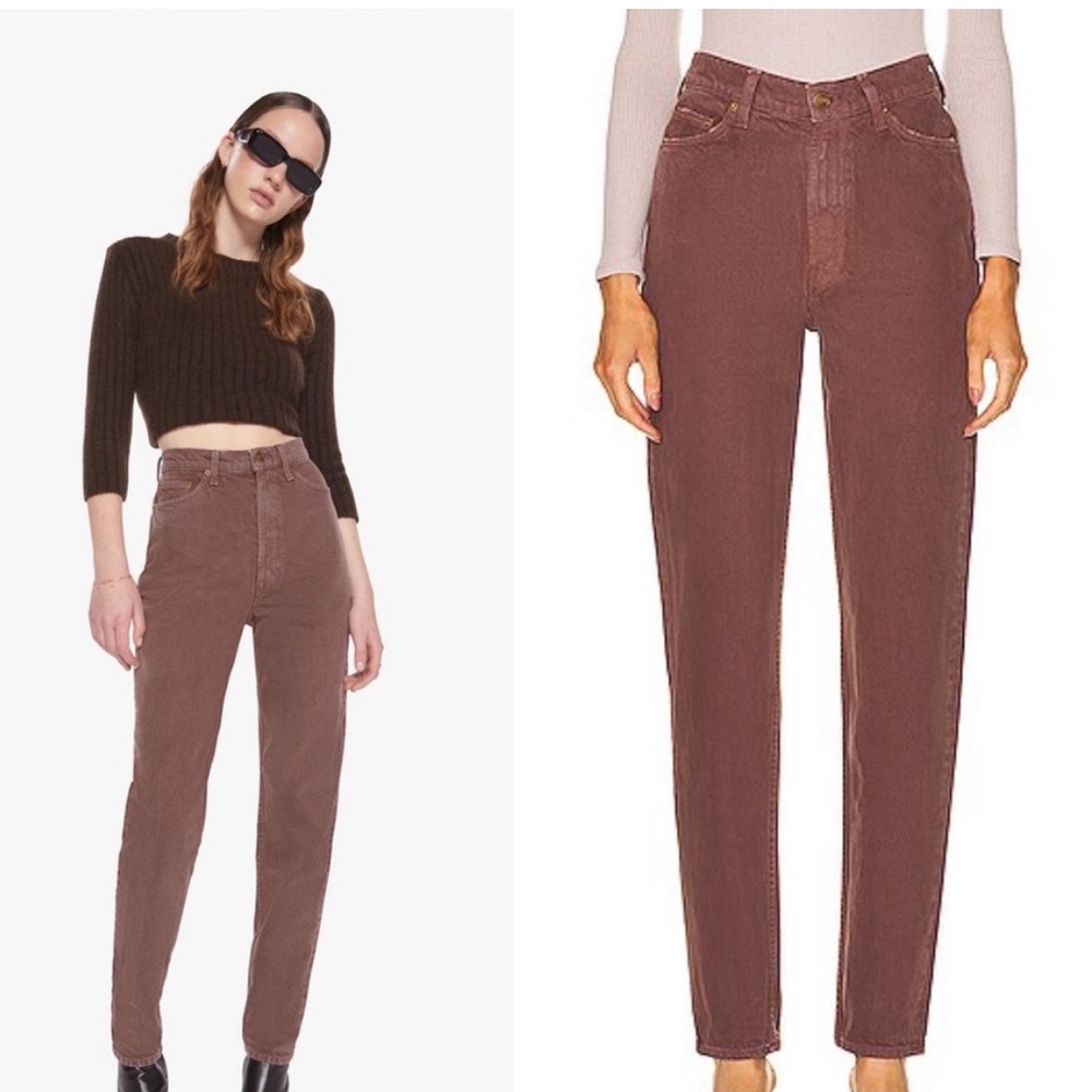 Mother Denim Snacks! High Waisted Twizzy Skimp Jeans French Roast Brown